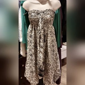 Silk 100% batik print strapless dress/skirt